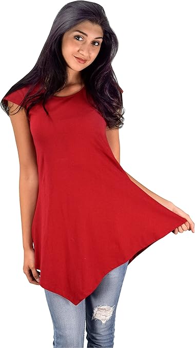 Wholesale Bulk Lot: Cotton Summer Tank Top Tunic Handkerchief Hem Red Large Reseller