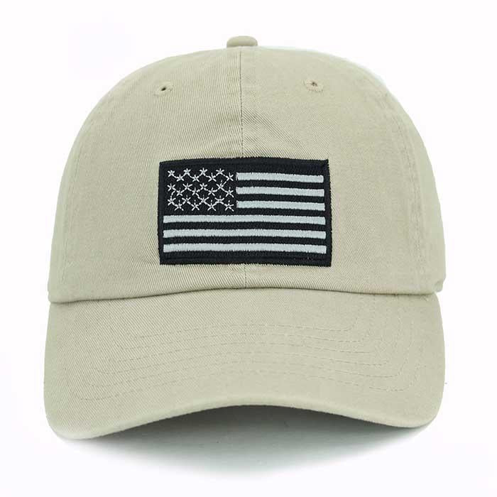 Newhattan 100% Cotton Baseball Caps Embroidered USA Flag