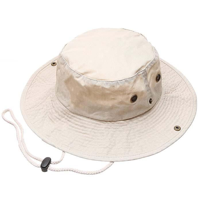 Newhattan 100% Cotton Solid Safari Bucket hats Foldable
