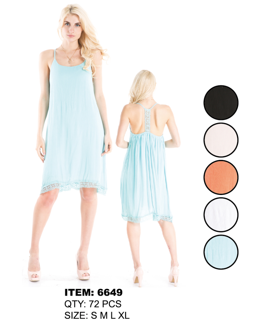 Ladies Rayon Crepe Short Dress With Lining GDP6649-AT