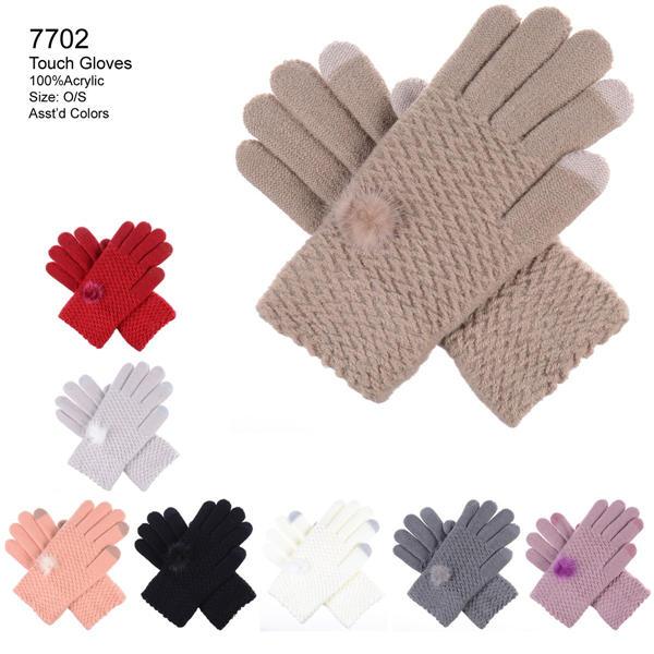 12-pack Wholesale Knitted Women's's Winter Texting Gloves Touch Screen -
