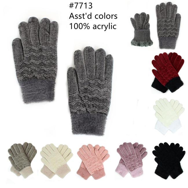 12-pack Wholesale Knitted Women's's Heavy Winter Gloves -