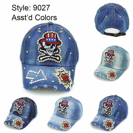 Denim Stone 100% Cotton 12 Pack Baseball Caps