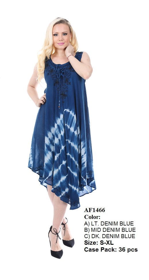 Rayon Dress-Enzyme Wash With Tie Dye GDPAF1466-AT