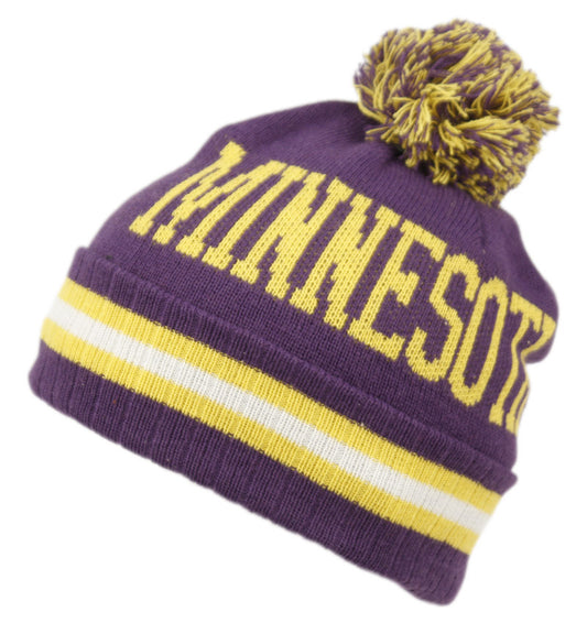 Pom Pom Knit Beanie Hats/Minnesota