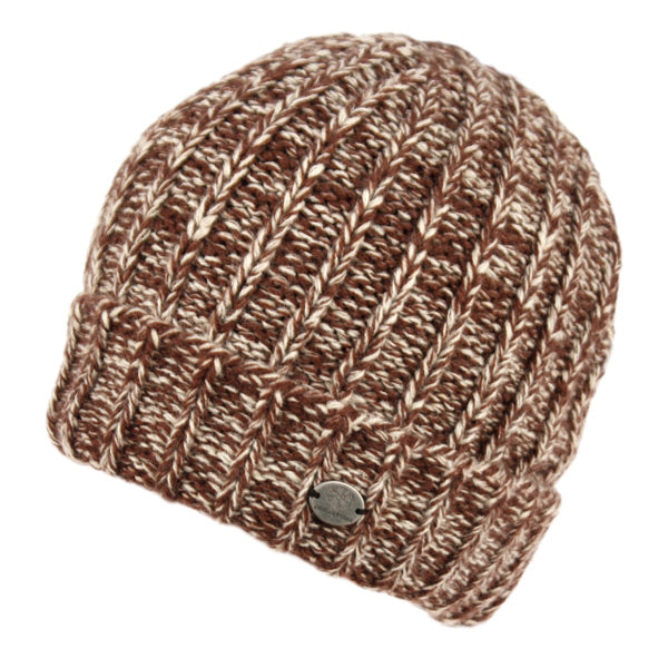 Chunky Two Tone Cable Knit Beanie With Sherpa Lining