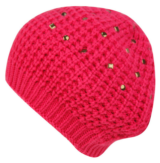 Knit Berets With Studs