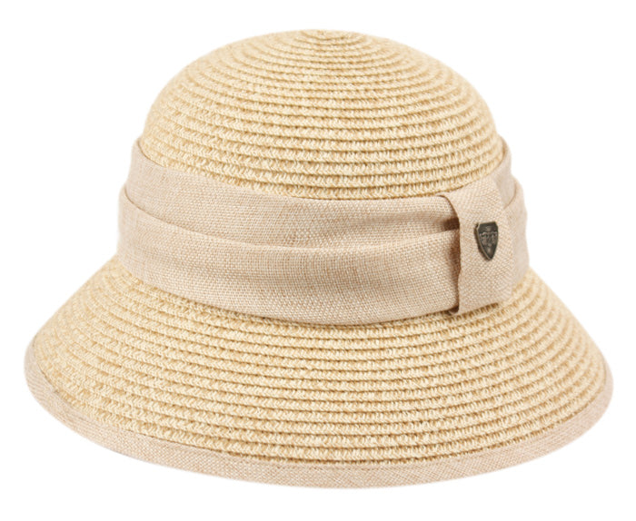 Paper Straw Braid Bucket Hats With Fabric Band