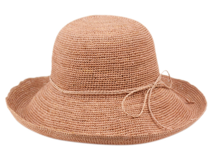 Raffia Roll Up Brim Sun Cloche Hats