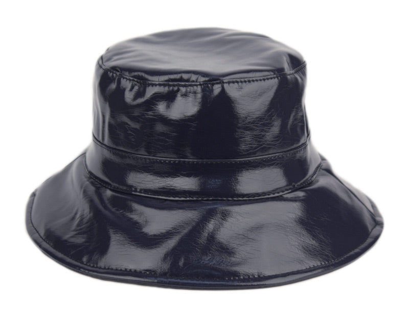 Faux Leather Water Resistant Rain Bucket Hats