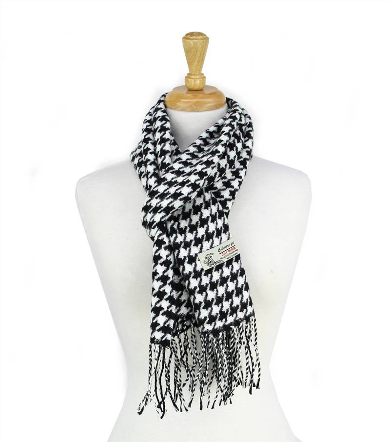 Houndstooth Cashmere Feel Scarf 12-pack,