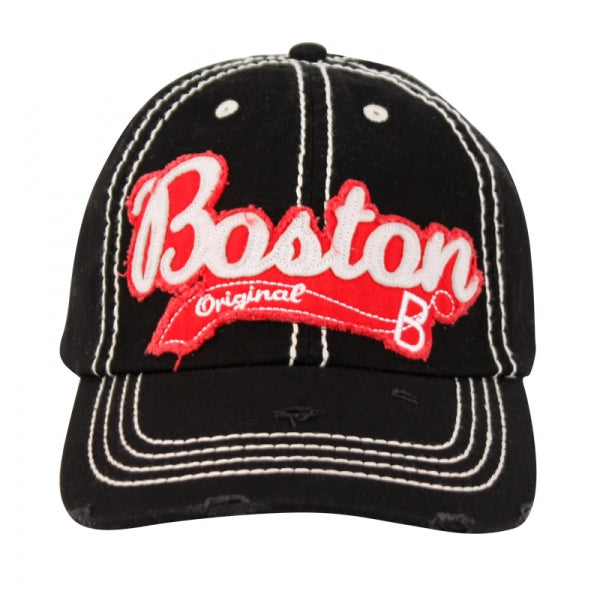 Vintage Cotton Baseball Caps With City Boston