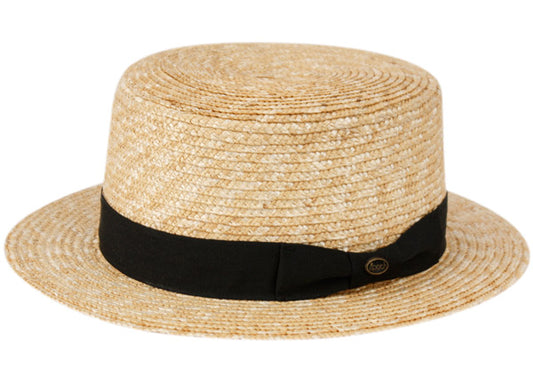 Classic Straw Boater Hats With Black Band