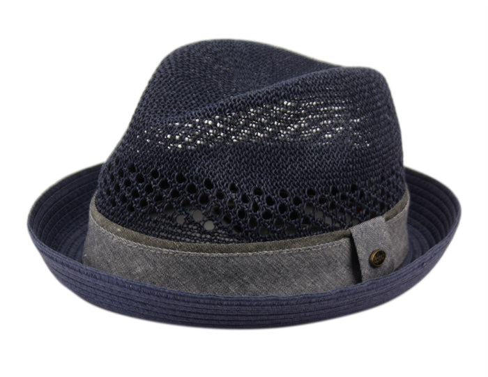 Straw Paper Fedora Hats With Fabric Band