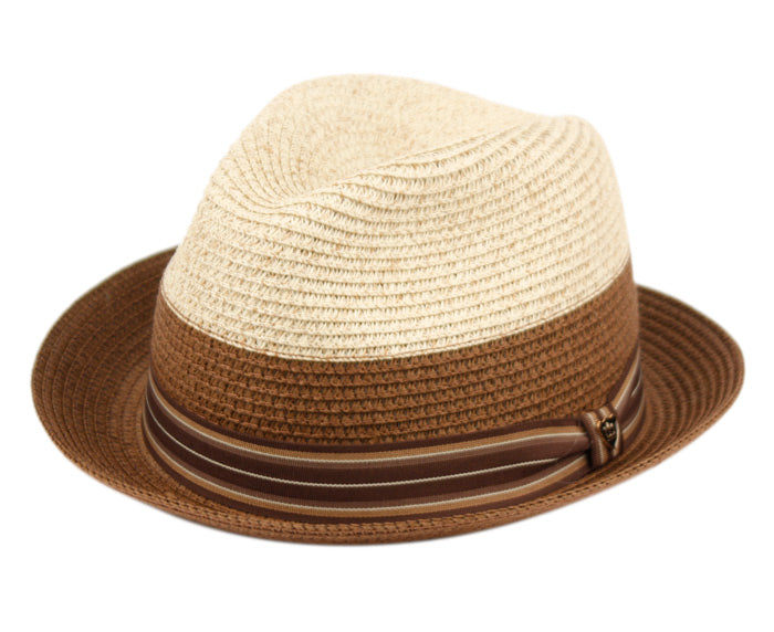 Richman Brothers Two Tone Polybraid Fedora Hats With Grosgrain Band