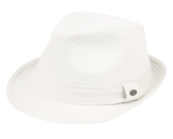 Solid Cotton Fedora With Band