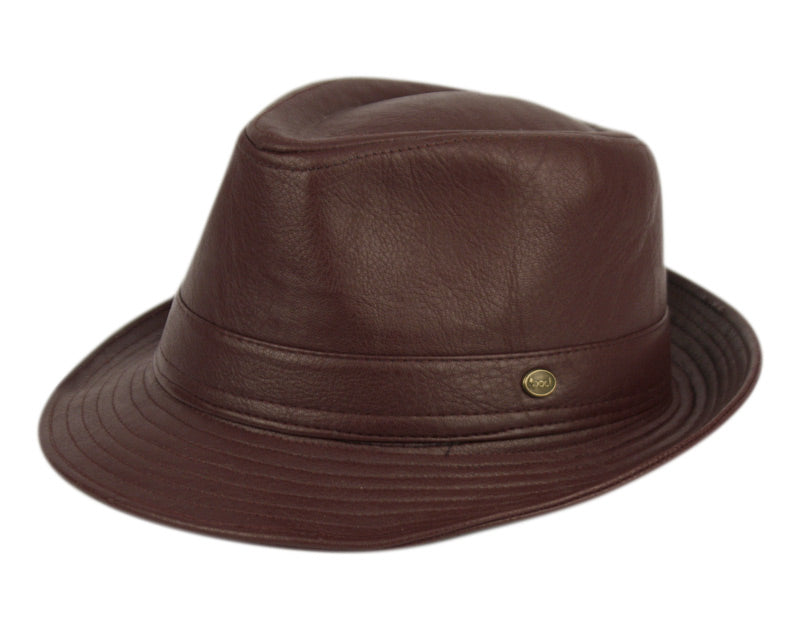 Faux Leather Fedora Hats