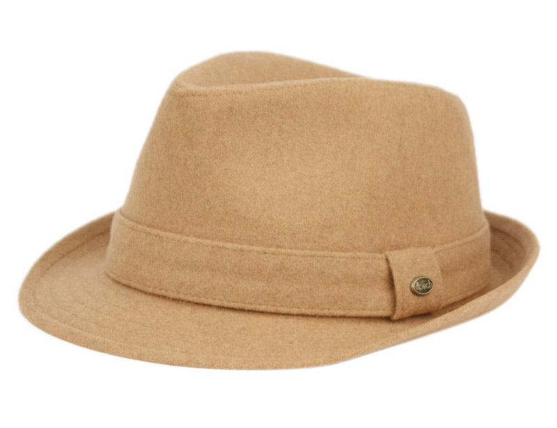 Solid Wool Fedora With Self Fabric Band