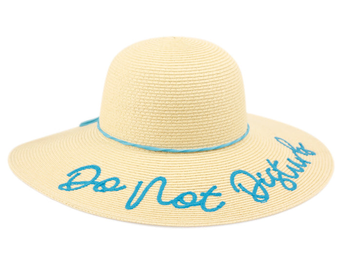 "Do Not Disturb" Braid Paper Straw Floppy Hats With Band