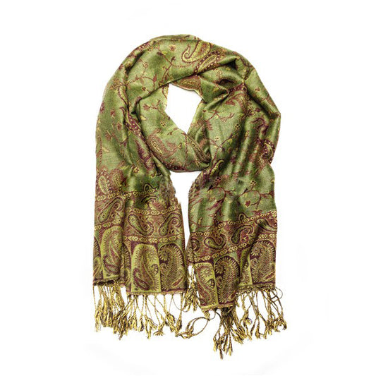 Wholesale Green Paisley Pashmina Scarf