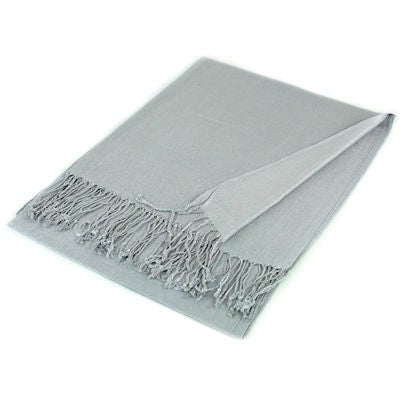 Wholesale Silver Solid Pashmina Scarf