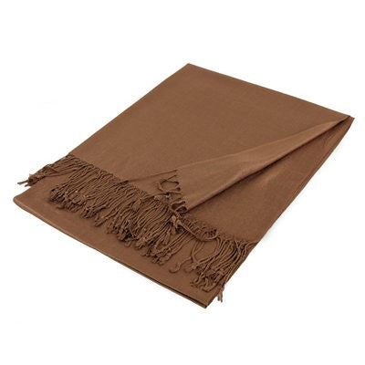 Wholesale Brown Solid Pashmina Scarf