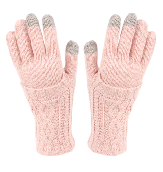 Double Layer Knit Glove With Screen Touch