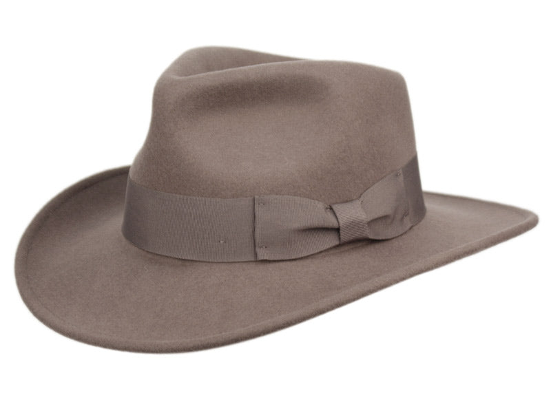 Indiana Jones Wool Felt Fedora Hats With Grosgrain Band