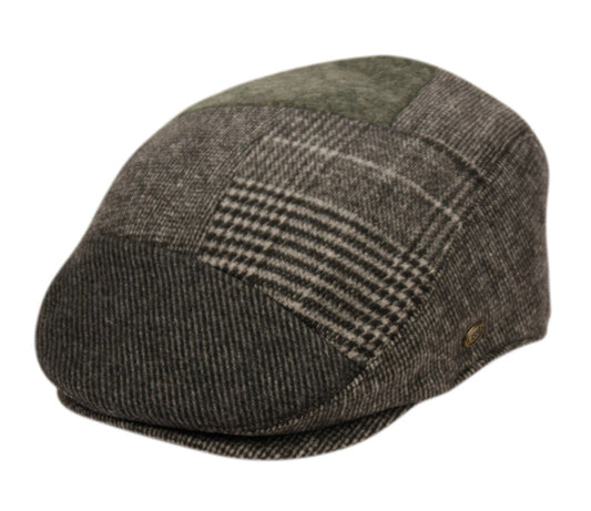 Tweed Patchwork Wool Ivy Caps W/Satin Quilted Lining