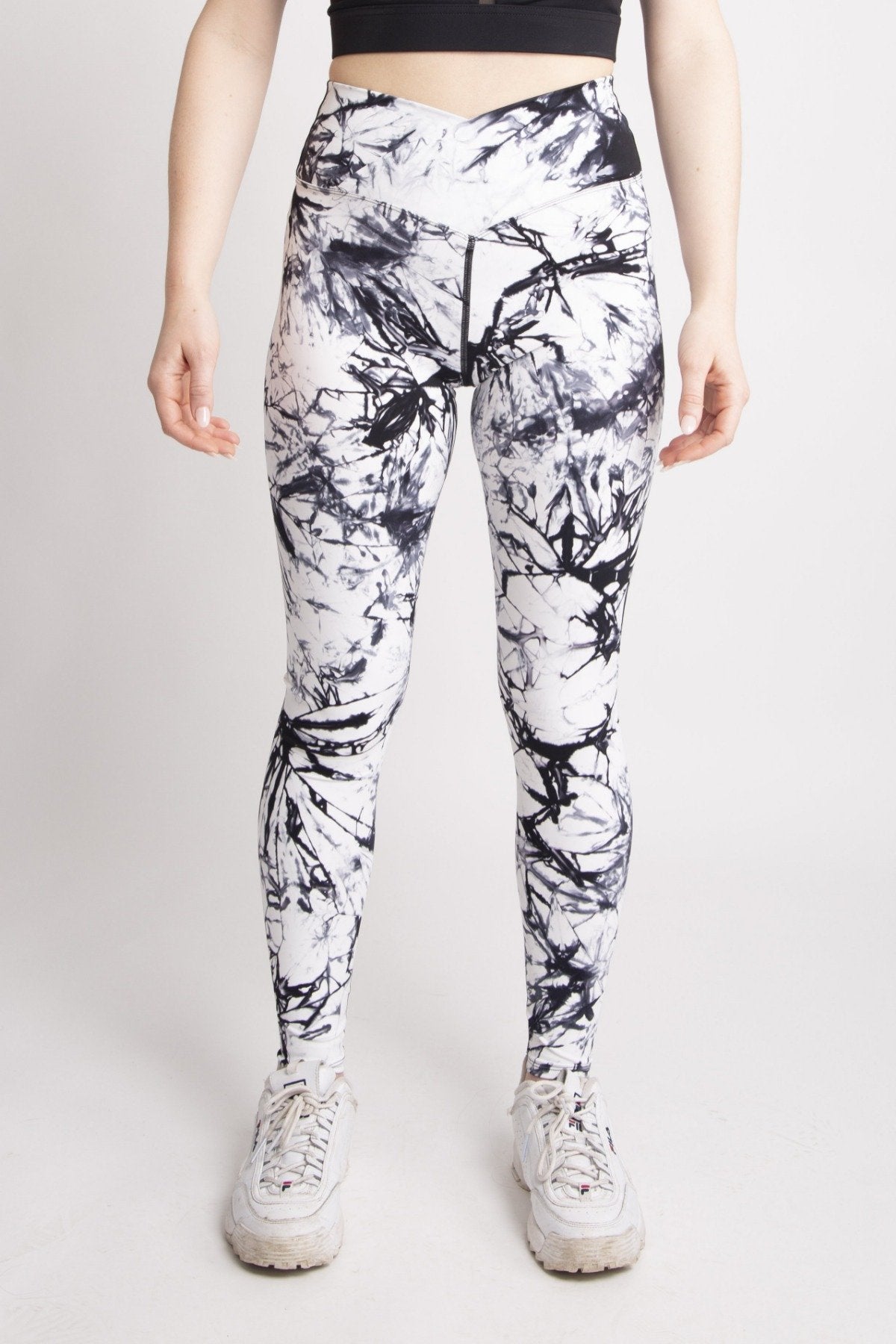 Gradient Tie-Dye Print Crossover High-Rise Tights 