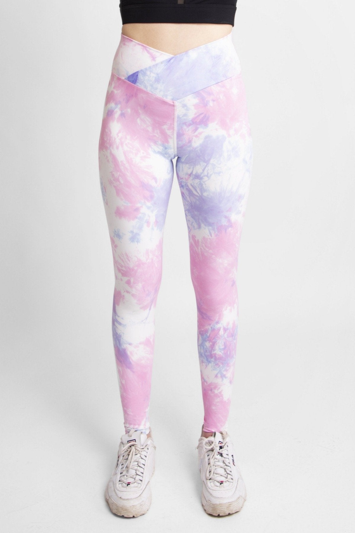 Gradient Tie-Dye Print Crossover High-Rise Tights 