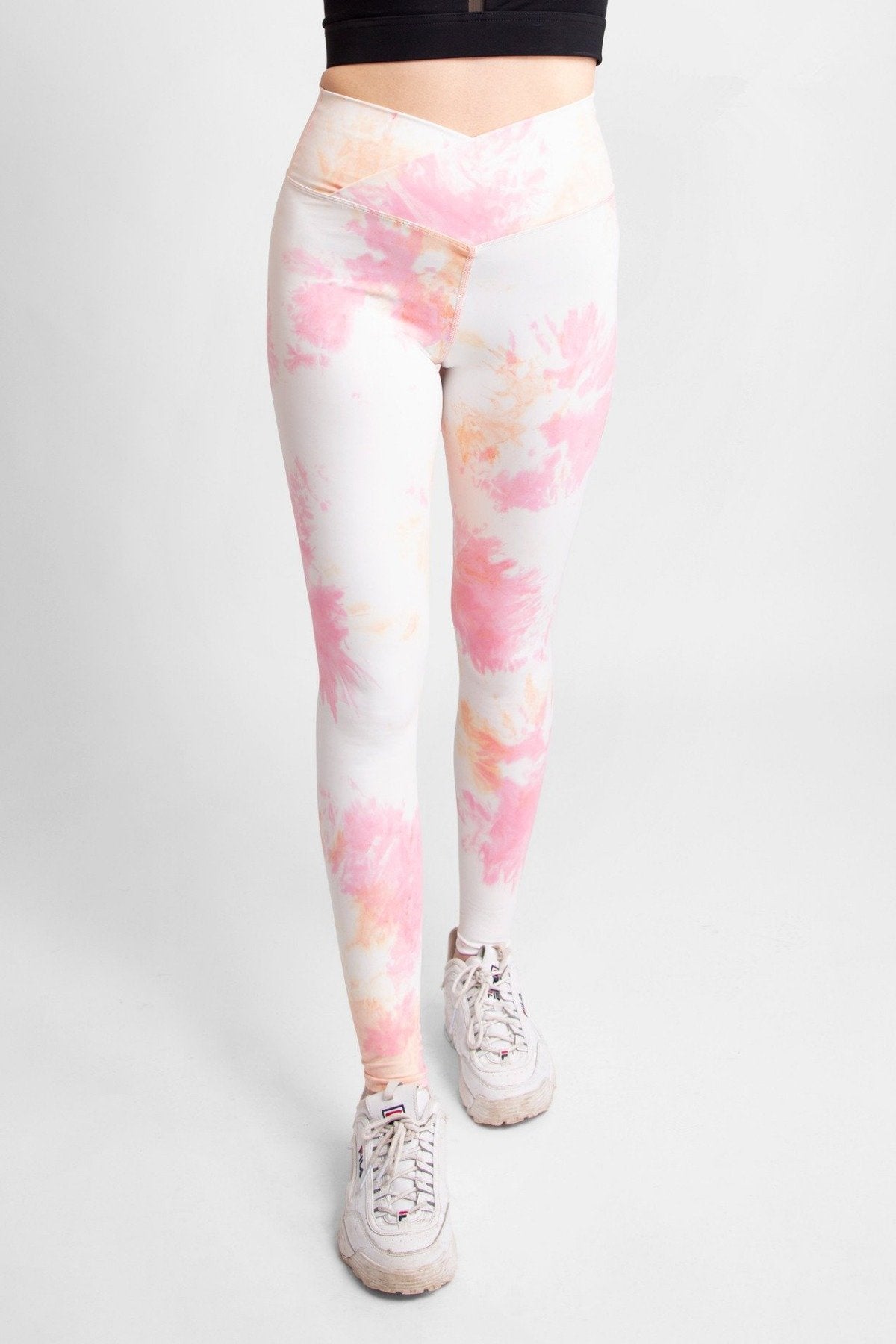 Gradient Tie-Dye Print Crossover High-Rise Tights 