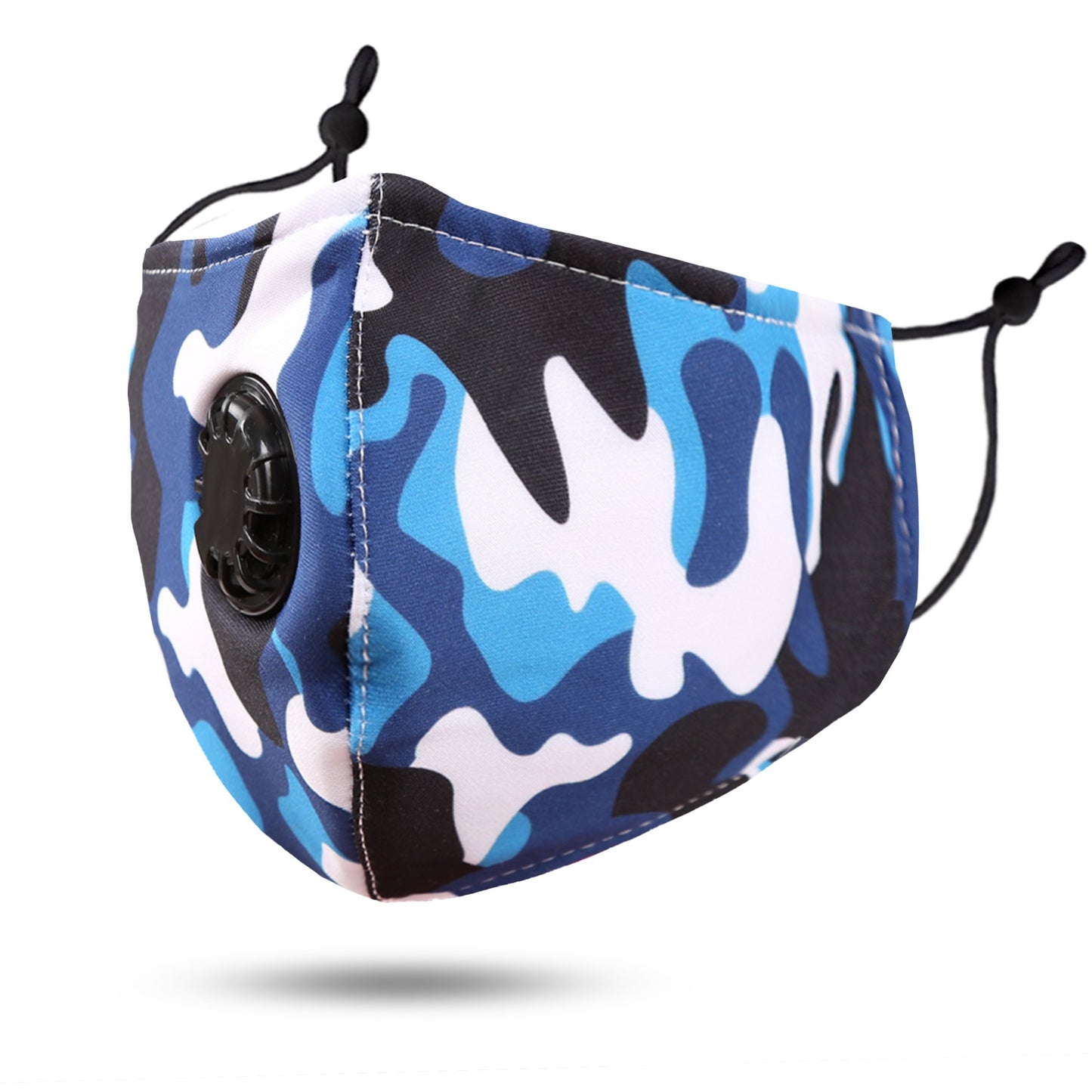 Washable & Reusable Face Mask W/ Breathing Valve & Filter Pocket 