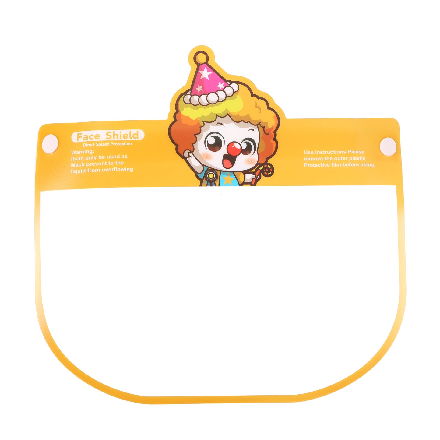 Kids - Cartoon Print Safety Face Shield W/ Protective Clear Film & Comfort Sponge 