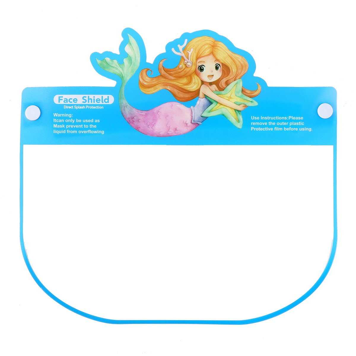 Kids - Cartoon Print Safety Face Shield W/ Protective Clear Film & Comfort Sponge 