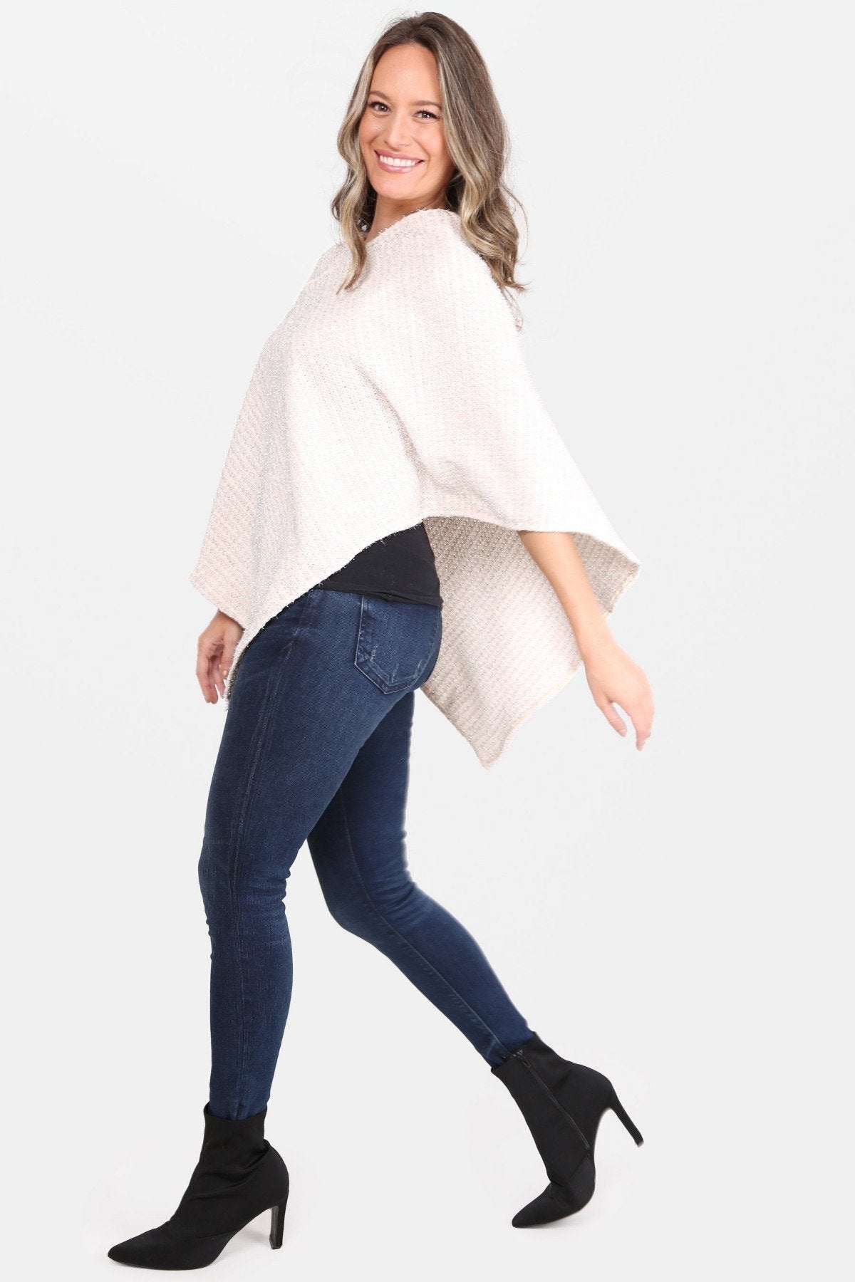 Solid Color W/ Lurex Poncho