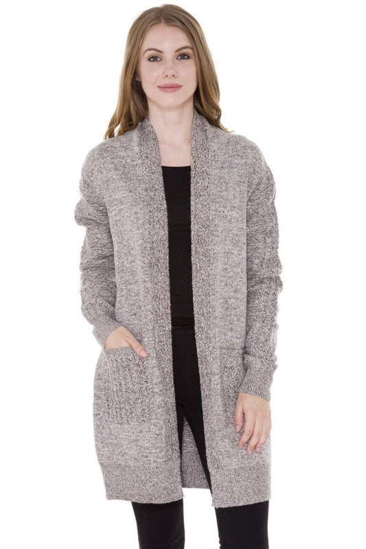 Solid Color Knitted Cardigan W/ Pockets