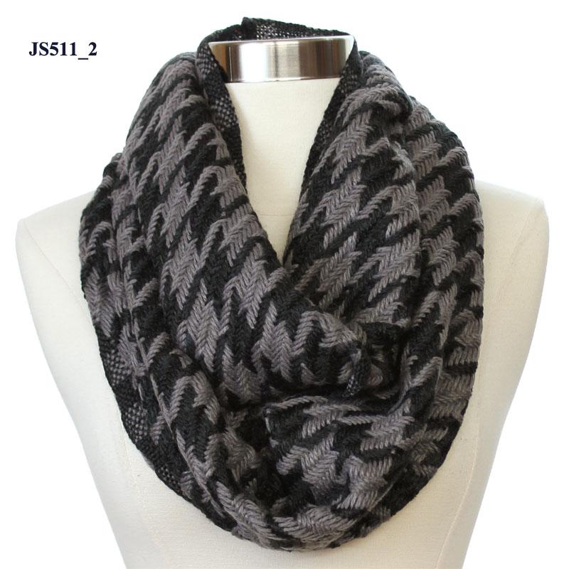 Houndstooth Pattern Infinity Scarf