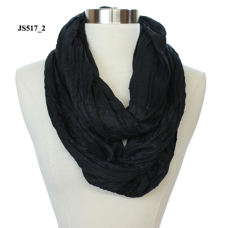 Solid Color Crinkly Infinity Scarf