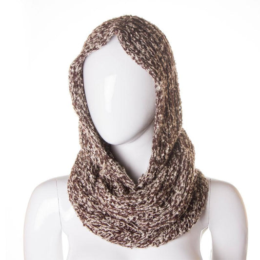 Two Tone Infinity Scarf With Hat 