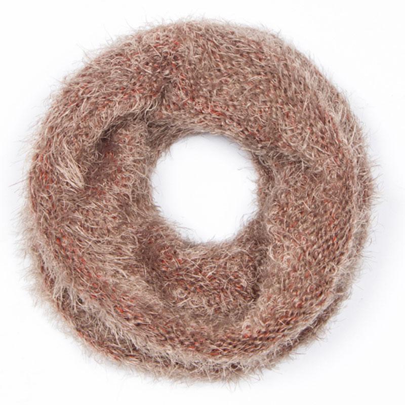 Fuzzy Light Knitted Infinity Scarf 