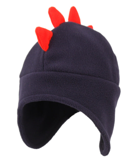 Kids Winter Fleece Hat With Top Red Crown
