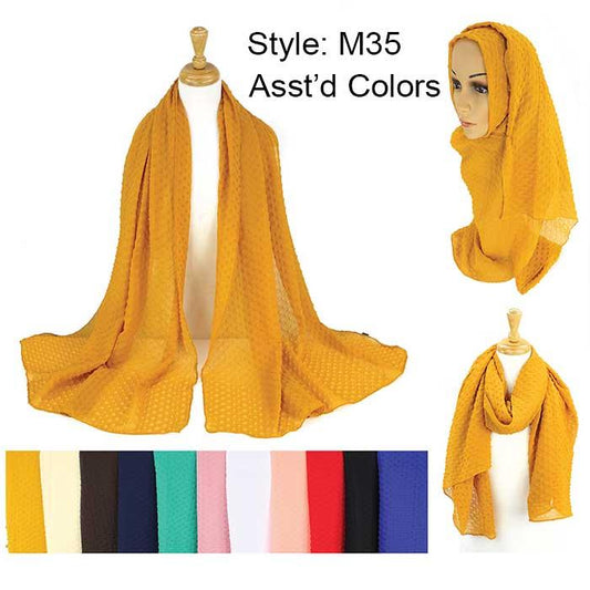 Pack-12 Fashion solid Lightweight Scarves
