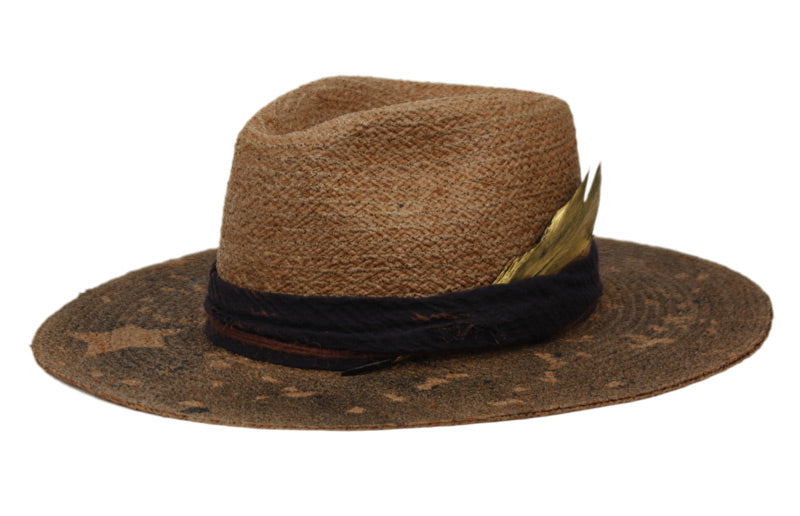 Morreton Vintage Raffia Straw Fedora Hat
