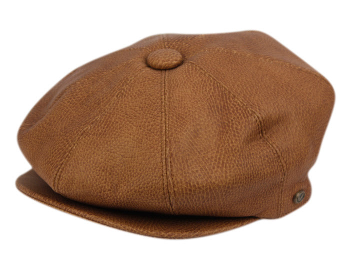 Faux Leather Newsboy Hats