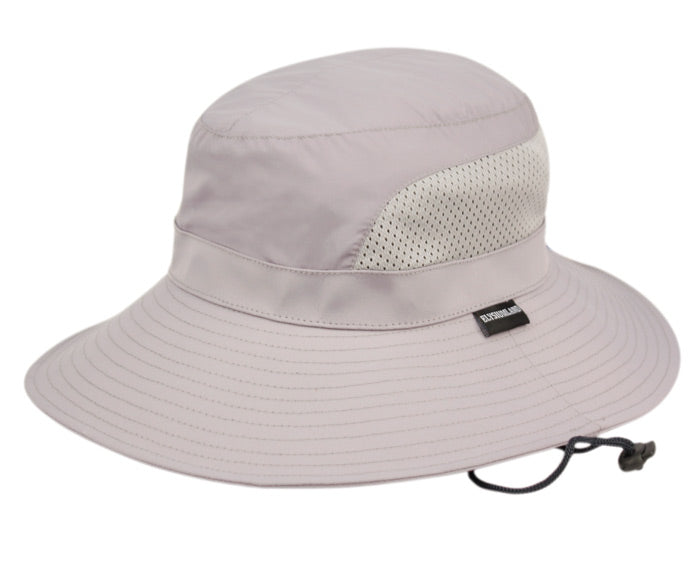 Ponytail Outdoor Bucket Hats W/Partial Mesh & Chin Cord