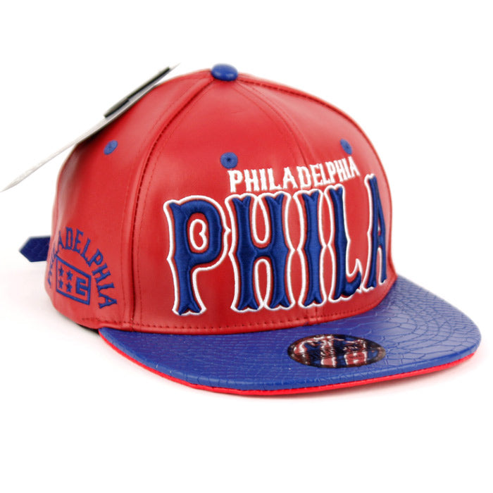 Faux Leather Caps With Phila