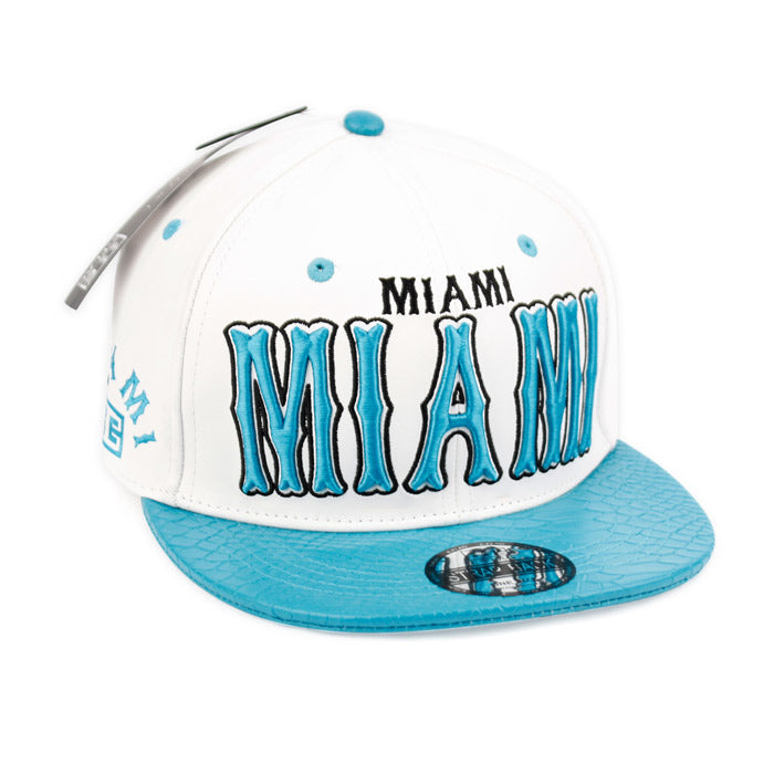 Faux Leather Caps With Miami