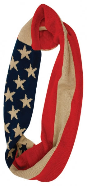Knitted Infinity Usa Flag Scarf