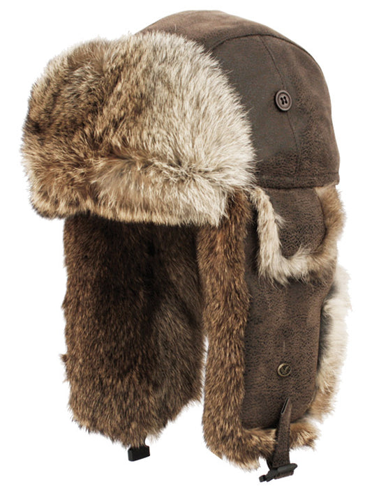 Super Soft Genuine Rabbit Fur Bomber Trapper Winter Hats